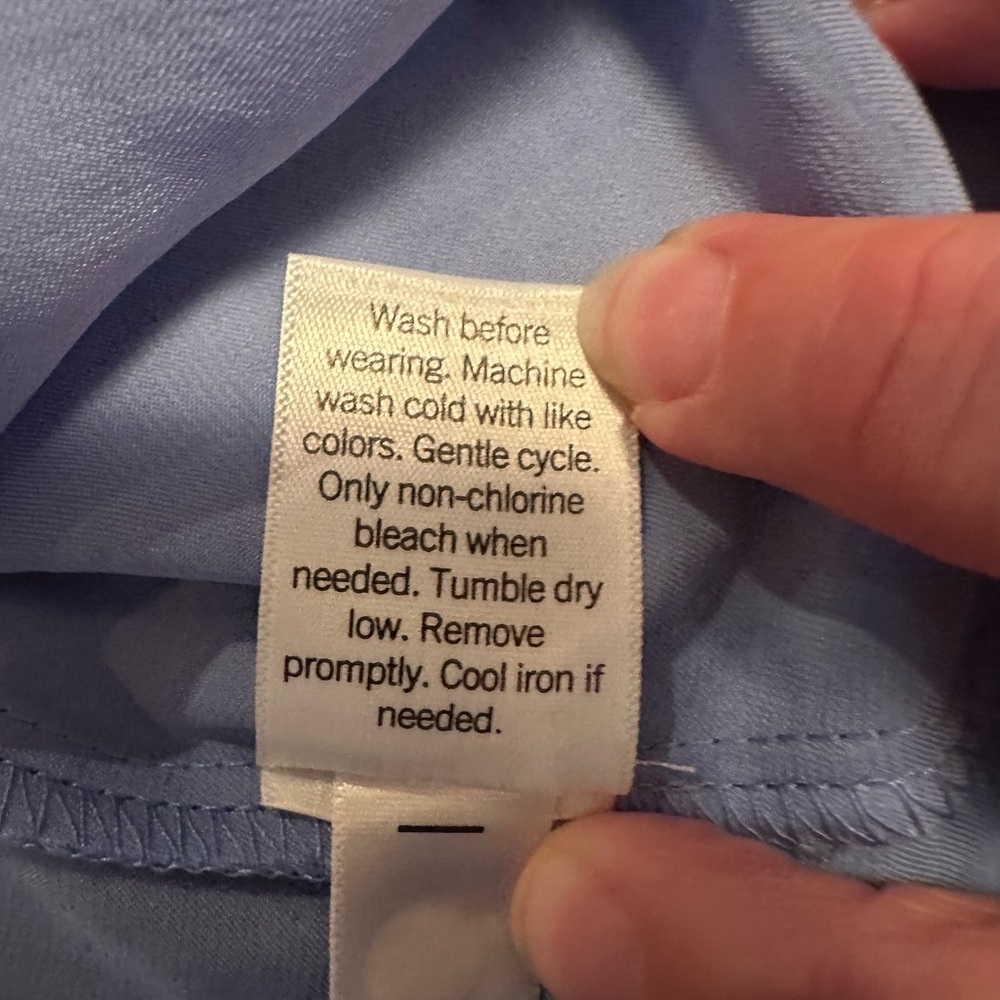 Nine West Light Blue Ruffle Sleeve Blouse NWT - Picture 13 of 13